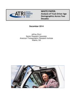 WHITE PAPER: Analysis of Truck Driver Age Demographics ...