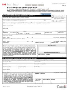 PPTC 190 E : Adult Travel Document Application ... - Canada