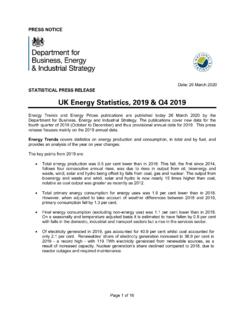 UK Energy Statistics, 2019 &amp; Q4 2019