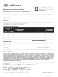 Dependent Care Expense Claim Form - HealthPartners