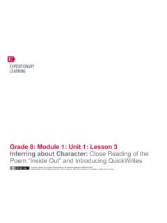 Grade 8: Module 1: Unit 1: Lesson 3 Inferring about ...