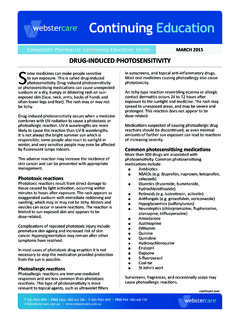 DRUG-INDUCED PHOTOSENSITIVITY S - Webstercare