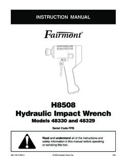 H8508 Hydraulic Impact Wrench - greenlee …