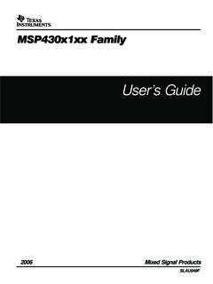 MSP430x1xx Family User's Guide (Rev. F) - TI.com