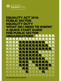 EQUALITY ACT 2010: PUBLIC SECTOR EQUALITY DUTY WHAT …