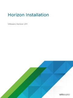 Horizon Installation - VMware Horizon 2111