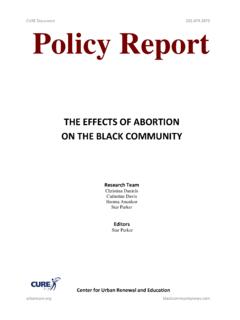 THE EFFECTS OF ABORTION ON THE BLACK COMMUNITY - …