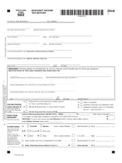 RESIDENT INCOME 2016 FORM TAX RETURN 502