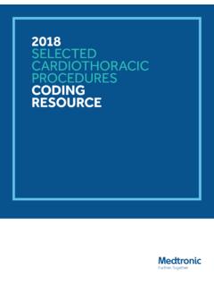 2018 SELECTED CARDIOTHORACIC PROCEDURES CODING …