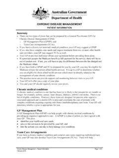CHRONIC DISEASE MANAGEMENT - Department of Health