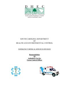 SOUTH CAROLINA DEPARTMENT OF HEALTH AND ENVIRONMENTAL CONTROL