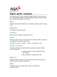 Subject specific vocabulary - AQA