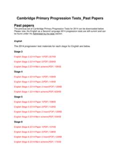 Cambridge Primary Progression Tests Past Papers Past papers