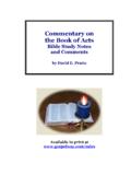 Commentary on the Book of Acts - Bible Study Lessons