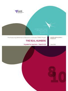Real Numbers - AMSI