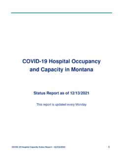 COVID-19 Hospital Occupancy and Capacity in Montana
