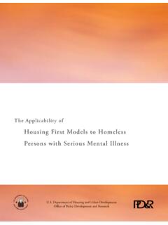 Housing First Models to Homeless Persons with Serious ...