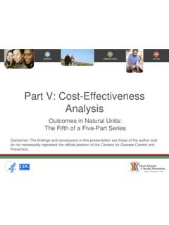 Part V: Cost-Effectiveness - Centers for Disease Control ...