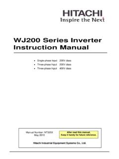 Series Inverter Instruction Manual - Hitachi America