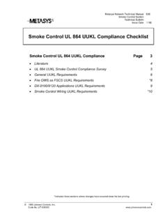 Smoke Control UL 864 UUKL Compliance Checklist …