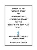 Labour Laws &amp; Other Regulations - Planning Commission
