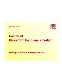 Control of Risks from Hand-arm Vibration - HSE