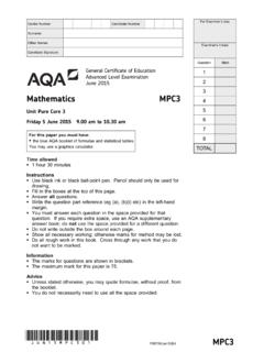 A level Mathematics Question paper Pure Core 3 June 2015