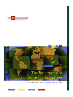 The Importance of Culture in Evaluation - …