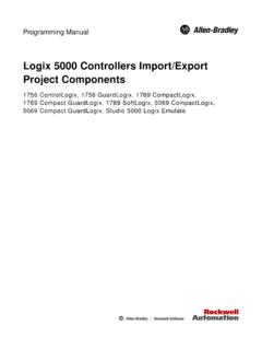Logix 5000 Controllers Import/Export Project Components