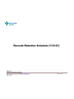 Records Retention Schedule - Alberta Health Services