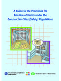 A Guide to the Provisions for Safe Use of Hoists ... - Labour