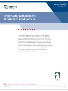 Tying Order Management Is Critical to CRM Success