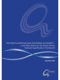 THE SOUTH AFRICAN QUALIFICATIONS AUTHORITY Level ...
