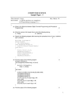 COMPUTER SCIENCE Sample Paper I - CppforSchool