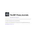 The MIT Press Journals - University of Texas at Austin