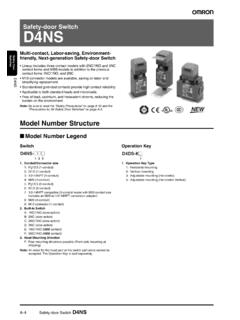 Safety-door Switch D4NS - OMRON Industrial Automation