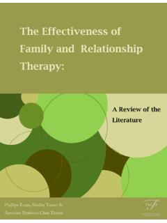 The Effectiveness of Family and Relationship Therapy