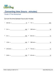 Grade 3 Convert Time Hours Minutes - K5 Learning