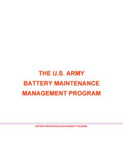 THE U.S. ARMY BATTERY MAINTENANCE MANAGEMENT …