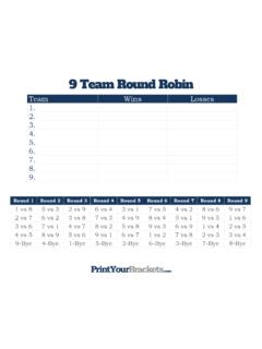 9 Team Round Robin - Tournament Brackets