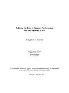 Defining the Role of Drumset Performance in Contemporary …
