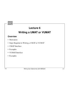 Lecture 6 Writing a UMAT or VUMAT - iMechanica