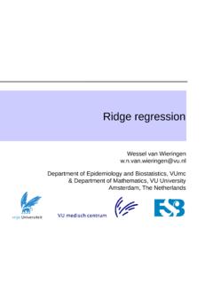 Ridge regression - few.vu.nl