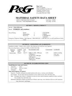 MATERIAL SAFETY DATA SHEET - Procter &amp; Gamble