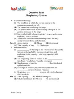 Question Bank Respiratory System - Testlabz.com