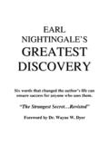 EARL NIGHTINGALE’S GREATEST DISCOVERY