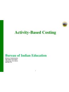 Activity-Based Costing - Bureau of Indian Education