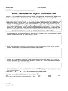 Health Care Practitioner Physical Assessment Form