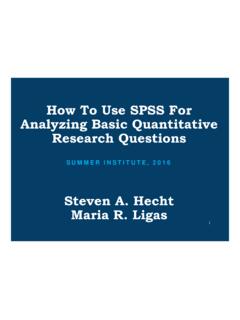 How to use SPSS for analyzing basic quantitative research ...