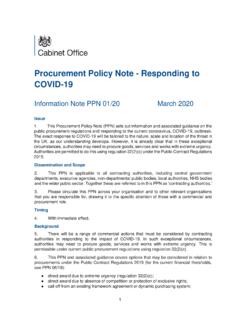 Procurement Policy Note - Responding to COVID-19